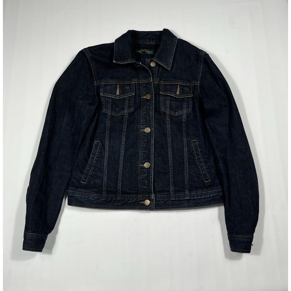 Lauren Ralph Lauren Denim Jacket Women's Small Blue Dark Wash Classic Preppy